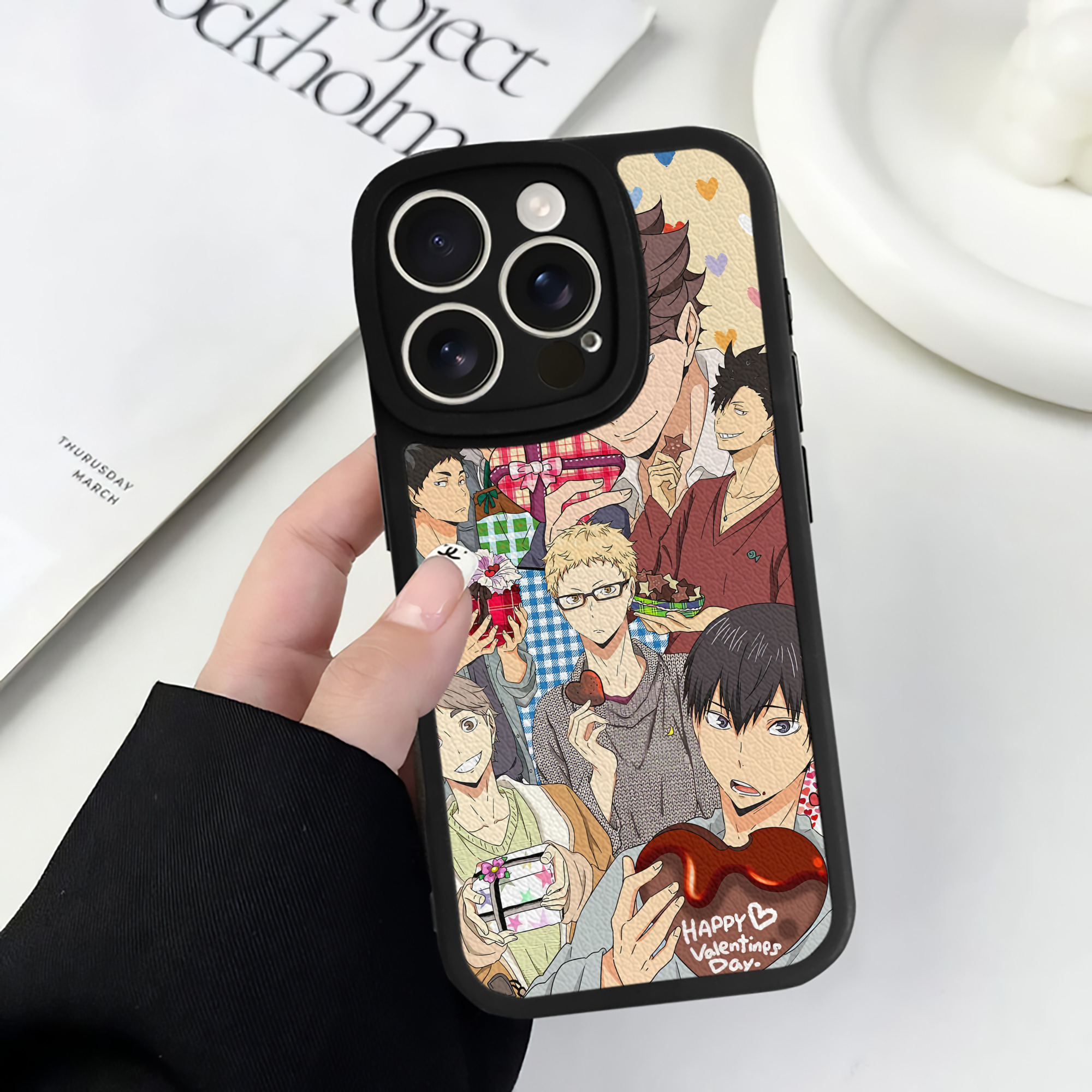（画像用） ハイキュー!! Haikyu!! 【iPhone 16シリーズ対応】シリコンスマホケース（レザー調） 材質：シリコン